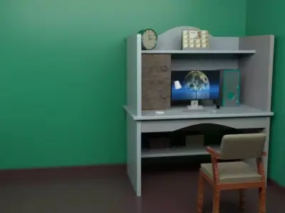CoModern mputer Desk 3D model