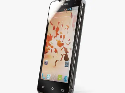 Philips Xenium W732 Black Grey Low-poly 3D model