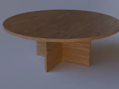 Round wooden table 3D model