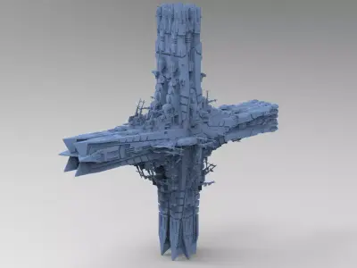 Cross Space station 3D 3D model