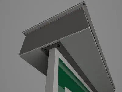 Exit Sign Low-poly 3D model