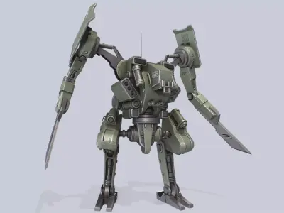 Battle Mech Low-poly 3D model buy