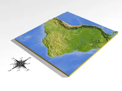 Brazil High resolution 3D relief maps 3D model