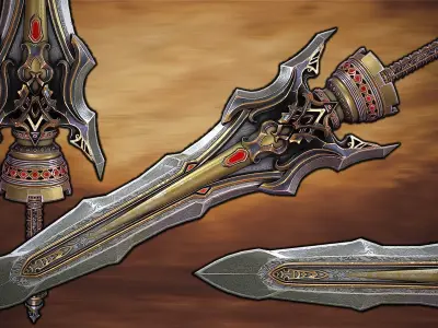 Imperial Sword 3D Model Low-poly 3D model