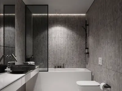 AR-22081 Gray House - Bathroom 3D Scene 3D model