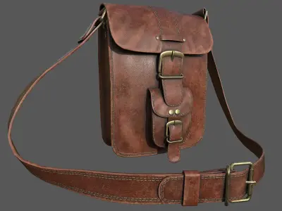 Leather Bag Low-poly 3D model