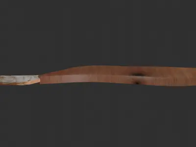 Dinner knife wooden handle rust metal heel Low-poly 3D model