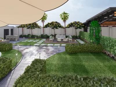 Realistic Garden Outdoor Lounge 3D Model  SketchUp Blender  3D model