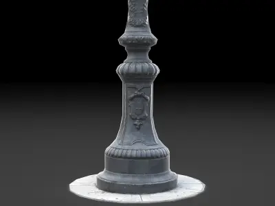 Vintage street lamp Low-poly 3D model