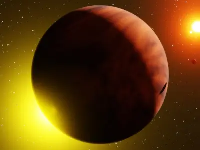 Procedural Dark Planet - Stylized Sci Fi Space World 3D model
