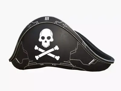 SciFi Pirate Hat A04 - Futuristic Character Design Low-poly 3D model
