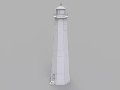 Five Mile Point Lighthouse Low-poly 3D model