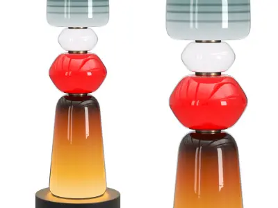 Totem glass lamp red 3D model