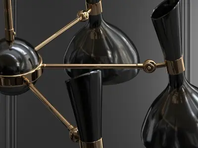 Duke Chandelier 6 black Version 3D model