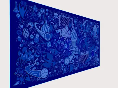 Russian classical ornaments in vector 3d Texture