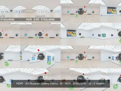 HDRI - Art Museum Gallery Interior 4b - HDR - 8192x4096 - x2 Texture