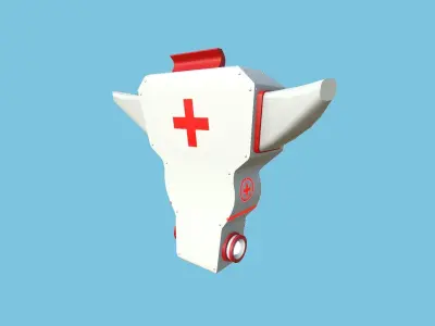 SciFi Backpack 03 Medic - Character Fashion Design Low-poly 3D model