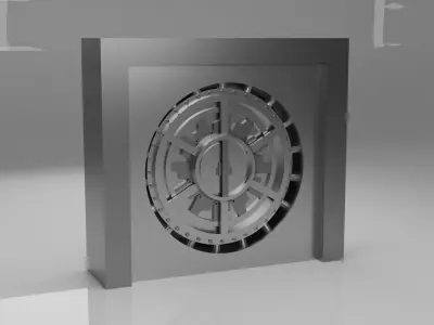 metal vault Low-poly 3D model