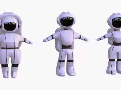 Stylized Space Astronaut Character Set M1 3D model