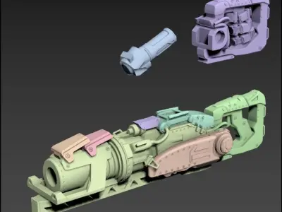 Superhot Launcher 100mm scale 3D Printable 3D print model