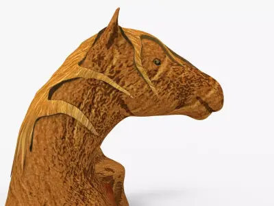 Horse headed style bench design Low-poly 3D model