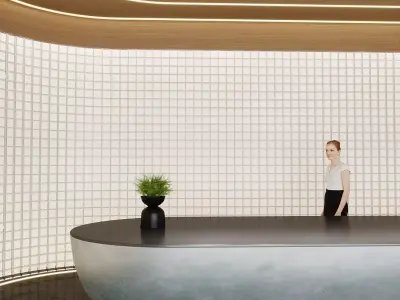 Modern Minimalist Reception Lobby 3D model