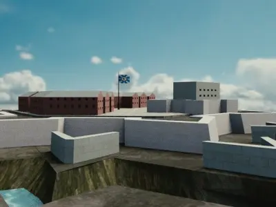 Forteresse of COEVARDEN style Vauban SCENE Free low-poly 3D model