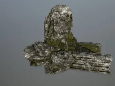 skull cave Low-poly 3D model