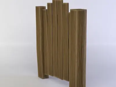 Fence door Low-poly 3D model