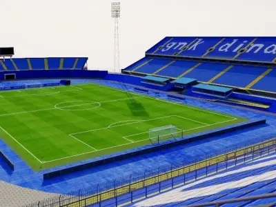 Stadion Maksimir - Zagreb Croatia Low-poly 3D model