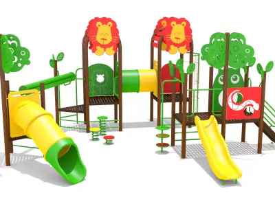 Lion Playground Low-poly 3D model