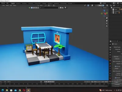 Isometric room Low-poly 3D model buy