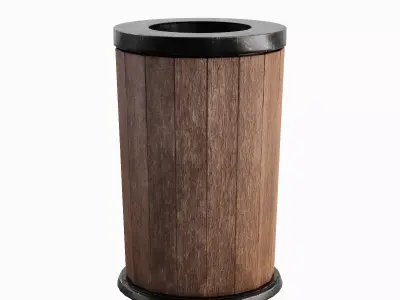 Street Trash Can B 05 Low-poly 3D model