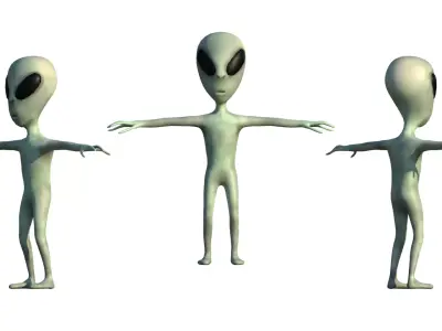 Stylized Alien 3D Model Humanoid Extraterrestrial Character Low-poly 3D model