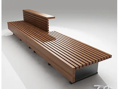BENCH TEAK 3D model