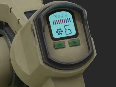 Ski-Fi Blaster Low-poly 3D model