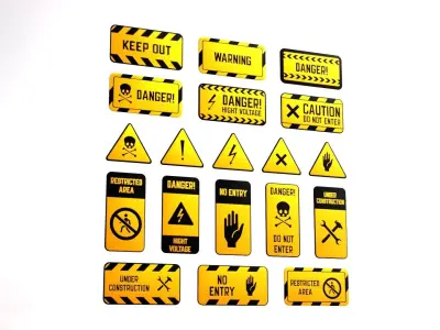 Street Signs Low-poly 3D model