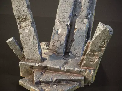 Ancient Throne Place Low-poly 3D model