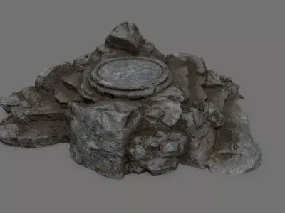 Ladder Ruin Low-poly 3D model 5