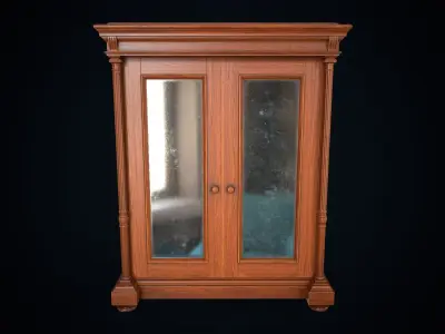 Vintage victorian wardrobe Low-poly 3D model