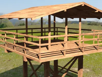 Watch Tower Low-poly 3D model