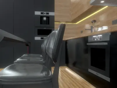 BLACK MINIMALIS KITCHEN 3D model
