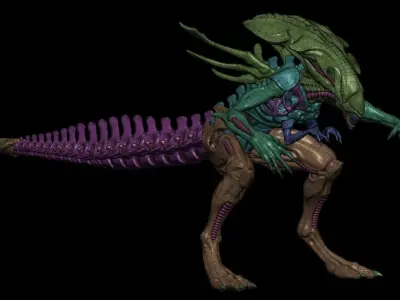 Mother Alien Low-poly 3D model