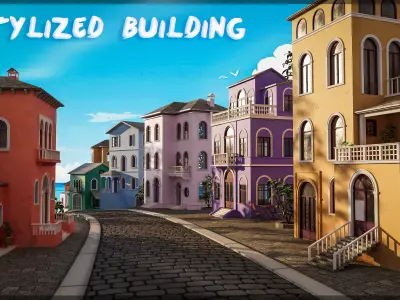 Stylized Building-Vol02 Low-poly 3D model