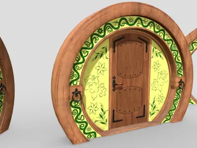 Hobbit door - Gameready 4k Low-poly 3D model