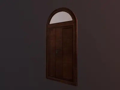 Simple Wooden Door Free low-poly 3D model