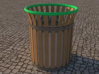 Trash can Low-poly 3D model 32