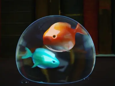 A Fish Bubble Scene 3D model