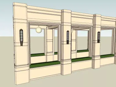 Outdoor Neoclassical Corridor  3D Model 3D model