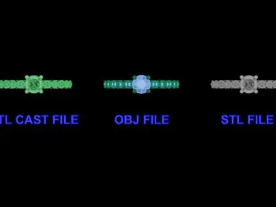 Solitaire Marquise Band Engagement Ring 3D print model